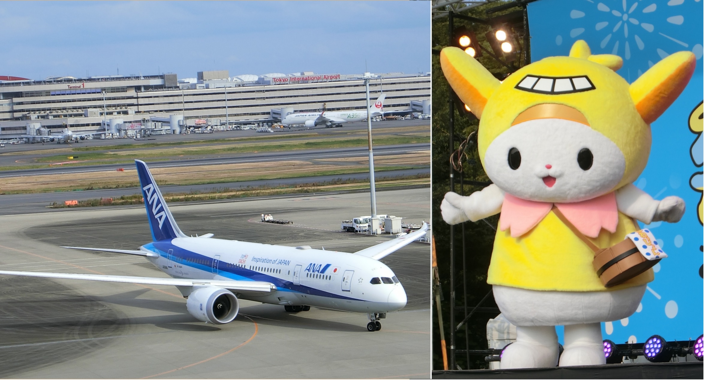 はねぴょん と日本の空の玄関口 羽田空港観光 ゆるキャラ