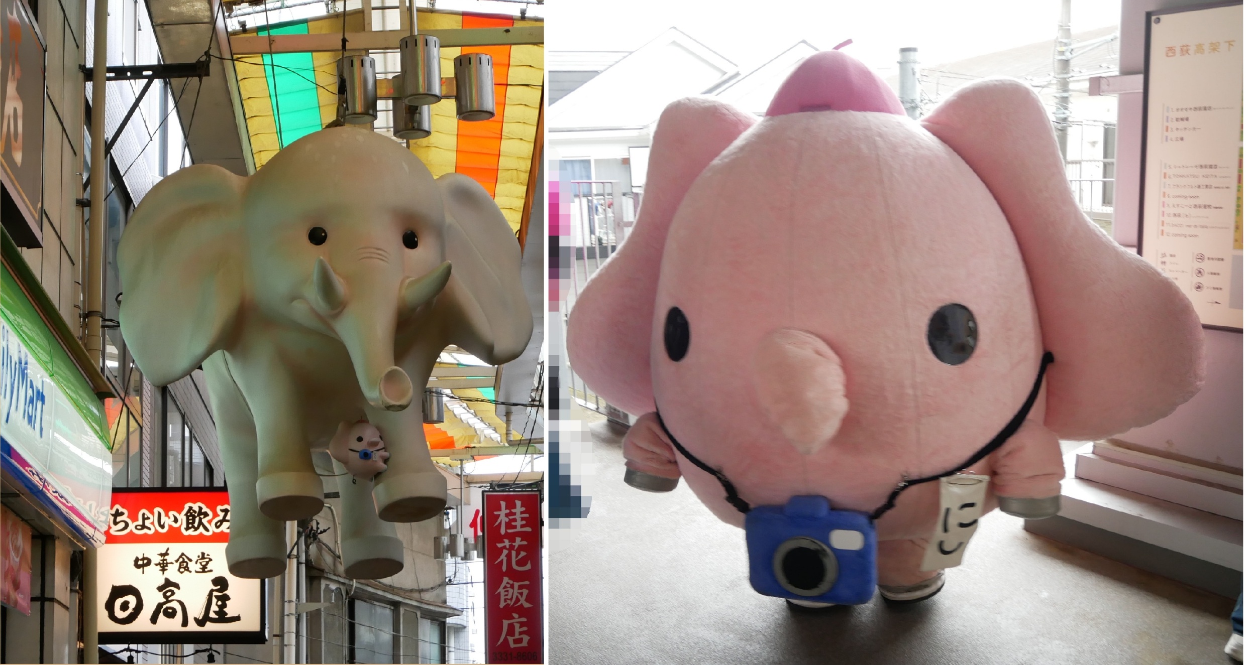 にしぞうページです にしぞう」と西荻窪 ピンクの象｜ゆるキャラ