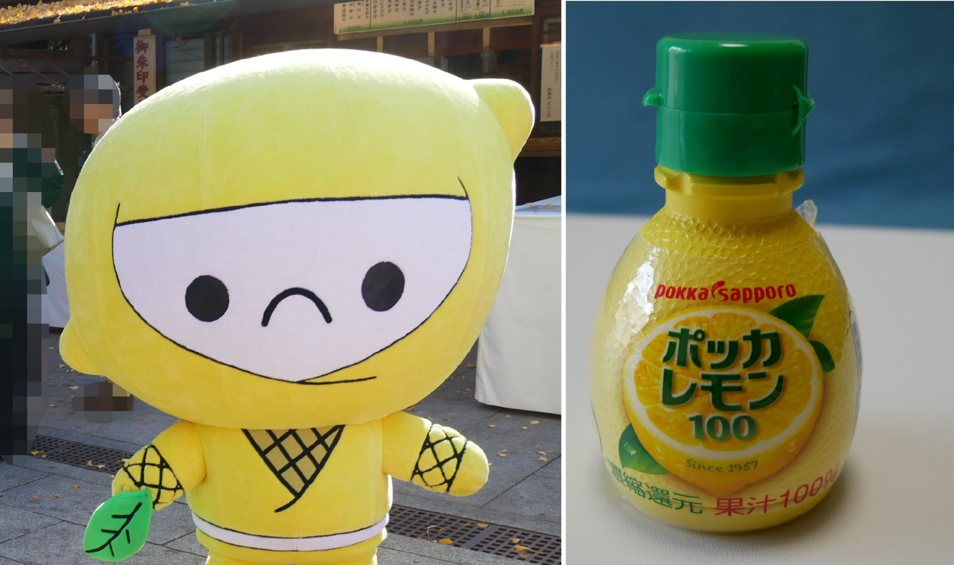 ポッカレモン100をPRする「レモン忍者 レモンじゃ」｜ゆるキャラ